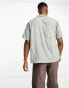 Abercrombie & Fitch linen short sleeve shirt in green with revere collar