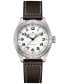 ფოტო #1 პროდუქტის Men's Swiss Automatic Khaki Field Expedition Brown Leather Strap Watch 41mm