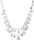 Silver-Tone Pavé & Color Crystal Layered Necklace, 16" + 3" extender