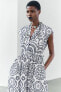 Zw collection contrast embroidery dress