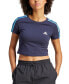 ფოტო #1 პროდუქტის Women's Essentials 3 Stripes Cropped "Baby" T-Shirt