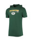 Men's Heathered Green Green Bay Packers Team Brushed Hoodie T-shirt