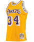 Men's Shaquille O'Neal Gold-Tone Los Angeles Lakers Hardwood Classics 1996-97 Swingman Jersey Золотистый, XLARGE - фото #3