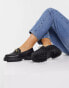 ASRA Exclusive Freya chunky loafers in black leather with gold trim