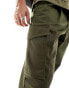 Jack & Jones tapered smart cargo trouser with front pleat in khaki