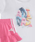 ფოტო #3 პროდუქტის Baby Girls Two-Piece Short Sleeve Pleated Tee Ruffle Skort Set