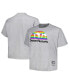 ფოტო #1 პროდუქტის Men's Heather Gray Distressed Denver Nuggets Big and Tall Hardwood Classics Vintage-Like Logo T-shirt