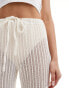 Y.A.S crochet wide leg cargo pants in cream