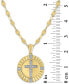 Фото #5 товара Macy's diamond Coin Cross Pendant Necklace (1/10 ct. t.w.) in 14k Gold-Plated Sterling Silver, 16" + 2" extender