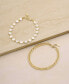 ფოტო #2 პროდუქტის Cultured Freshwater Pearl and 18K Gold Plated Chain Anklet Set