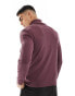 ASOS DESIGN long sleeve muscle fit roll neck with rib detail in burgundy