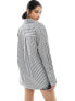 4th & Reckless oversized shirt in black and white stripe