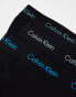 Calvin Klein cotton stretch briefs 3 pack in black with coloured logo