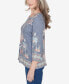 ფოტო #4 პროდუქტის Scottsdale Women's Floral Border Split Neck Top