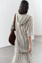 Striped knit linen blend tunic