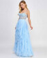 Фото #3 товара Juniors' Rhinestone-Embellished Bustier Ball Gown, Created for Macy's