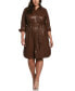 Фото #4 товара Платье женское Ella Rafaella Plus Size Faux Leather Long Sleeve Shirtdress