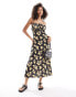 Фото #3 товара Miss Selfridge lemon print strappy back maxi dress