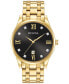 ფოტო #1 პროდუქტის Men's Dress Diamond Accent Gold-Tone Stainless Steel Bracelet Watch 40mm 97D108