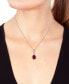 ფოტო #2 პროდუქტის EFFY® Lab Grown Ruby (7-1/8 ct. t.w) & Lab Grown Diamond (1 ct. t.w.) Pear Halo 18" Pendant Necklace in 14k Rose Gold