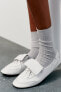 Фото #3 товара Кожаные туфли на плоской подошве и со шнуровкой ZARA