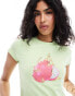 Фото #3 товара ASOS DESIGN baby tee with dragon fruit print in green