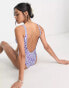 Фото #2 товара ASOS DESIGN scoop neck swimsuit in abstract print