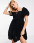 Bolongaro Trevor velvet mini smock dress in black Черный, S - EU 36-38 - фото #4