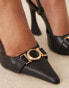 Glamorous slingback heeled shoes in black