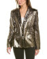 French Connection Alara Molten Metallic Suit Jacket Women's Gold 0