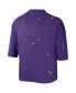 Фото #4 товара Women's Purple Los Angeles Lakers Courtside Splatter Cropped T-shirt