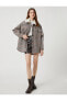 Пуховик Koton Oversize Plush Neck Shirt Jacket