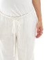 ASOS DESIGN Maternity pull on trouser with linen in white