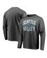 Фото #1 товара Men's Gray Distressed Seattle Kraken Iced Out Long Sleeve T-shirt