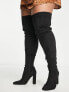 ASOS DESIGN Curve Kenni block-heeled over the knee boots in black