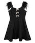 Big Girls Feather Shoulder Party Dress