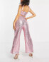 Фото #8 товара Jaded Rose Petite exclusive sequin jogger co-ord in baby pink