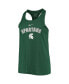 Фото #3 товара Women's Green Michigan State Spartans Arch and Logo Classic Performance Tank Top