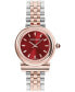 ფოტო #1 პროდუქტის Salvatore Women's Gancini Swiss Two-Tone Stainless Steel Bracelet Watch 28mm