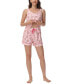 Women's Printed Tank Top with Shorts Pajama Set, 2-Piece