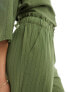 JDY high waisted wide leg trouser co-ord in khaki stripe