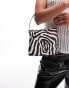 Topshop Gretel mini grab bag with metal handle in zebra print