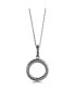 Фото #2 товара Suzy Levian Sterling Silver Cubic Zirconia Mini Open Circle Pendant Necklace