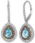 Фото #1 товара Chocolatier® Sea Blue Aquamarine (1 ct. t.w.) & Diamond (1 ct. t.w.) Drop Earrings in 14k White Gold