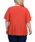 ფოტო #2 პროდუქტის Plus Size Flutter Sleeve Flower-Detail Top