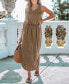 ფოტო #1 პროდუქტის Women's Neutral Marled Knit Maxi Beach Dress