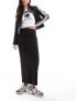 Фото #1 товара Monki midi jersey skirt in black