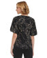 ფოტო #2 პროდუქტის Women's Mixed Media Puff Sleeve Top