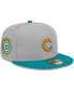 Фото #1 товара Men's Gray, Teal Chicago Cubs 59FIFTY Fitted Hat