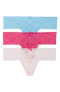 Фото #2 товара Skarlett Blue 173423 Womens Obsessed Thong 3-Pack Blue/Confetti/Pink Size Medium
